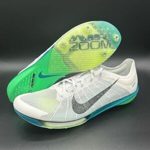 Nike Air Zoom Victory 2 Track Cleats With Spikes White Green FD8411-100